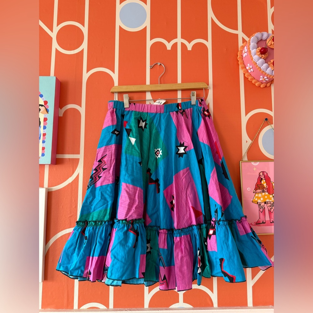 Colorful Geometric Patterned Skirt